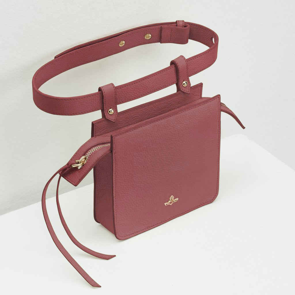 Carre Belt Bag Milky Burgundy